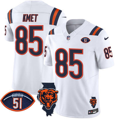 Men's Bears Illinois Patch Vapor Limited Jersey V2 - All Stitched