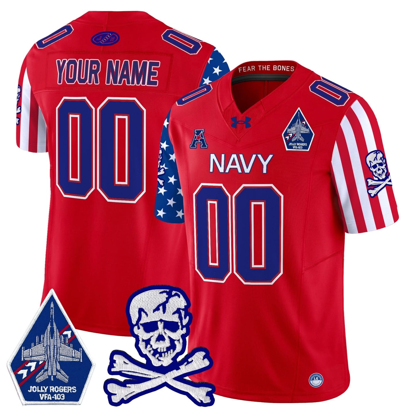 Navy Midshipmen 2024 American Style Vapor Limited Custom Jersey - All Stitched