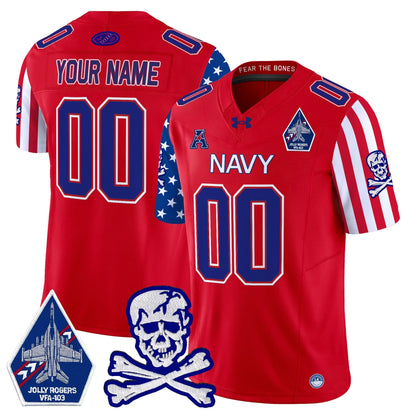 Navy Midshipmen 2024 American Style Vapor Limited Custom Jersey - All Stitched