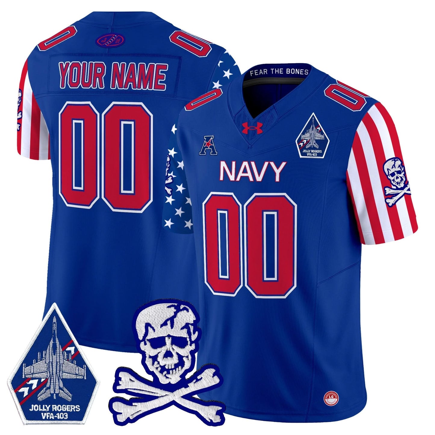 Navy Midshipmen 2024 American Style Vapor Limited Custom Jersey - All Stitched