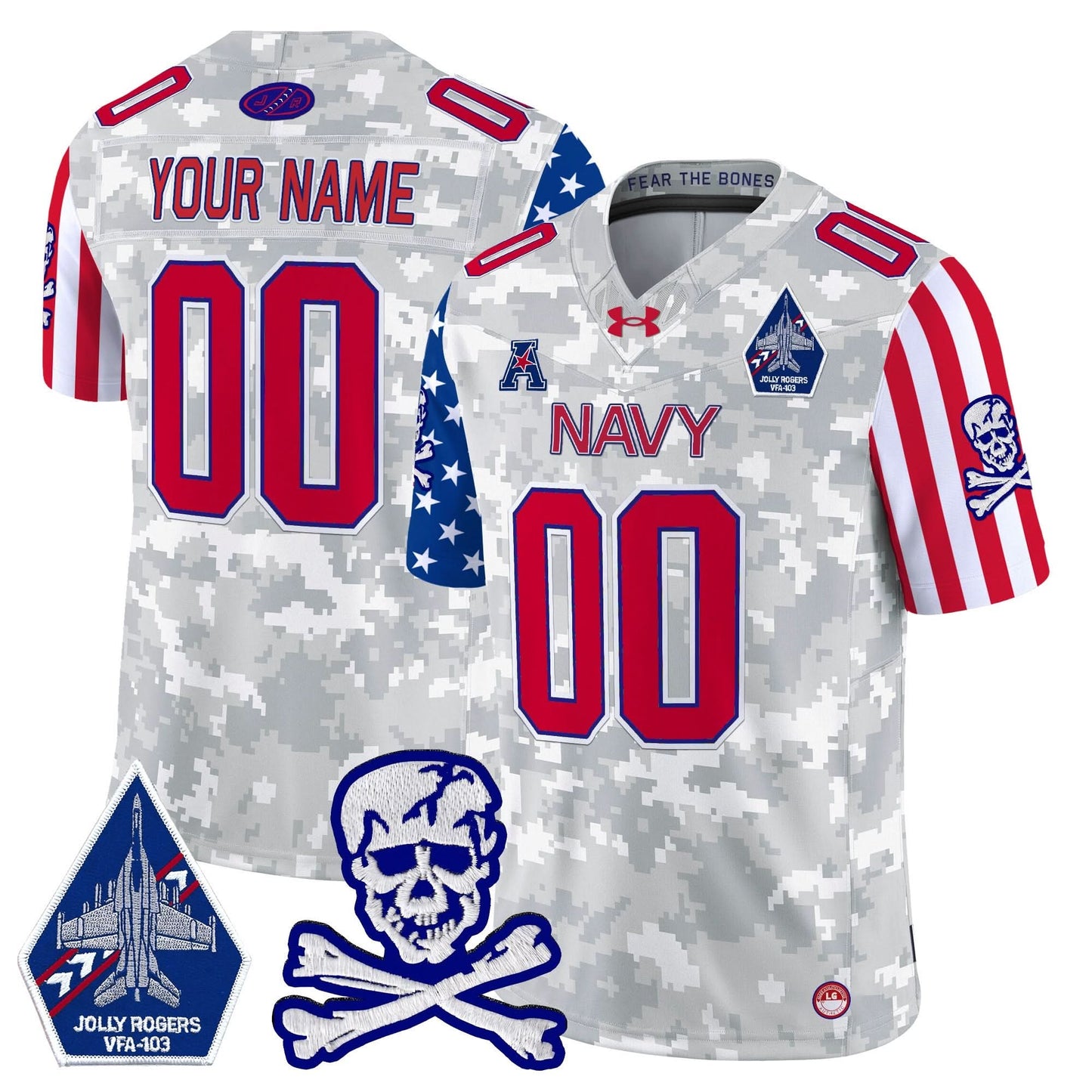 Navy Midshipmen 2024 American Style Vapor Limited Custom Jersey - All Stitched