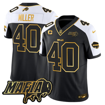 Men's Buffalo Bills 2025 Bills Mafia Patch Gold Vapor Limited Jersey - All Stitched