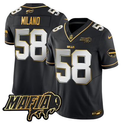Men's Buffalo Bills 2025 Bills Mafia Patch Gold Vapor Limited Jersey - All Stitched