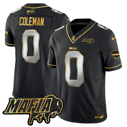 Men's Buffalo Bills 2025 Bills Mafia Patch Gold Vapor Limited Jersey - All Stitched