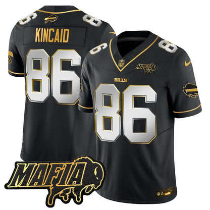 BUF 2024 Bills Mafia Patch Gold Vapor Limited Jersey - All Stitched