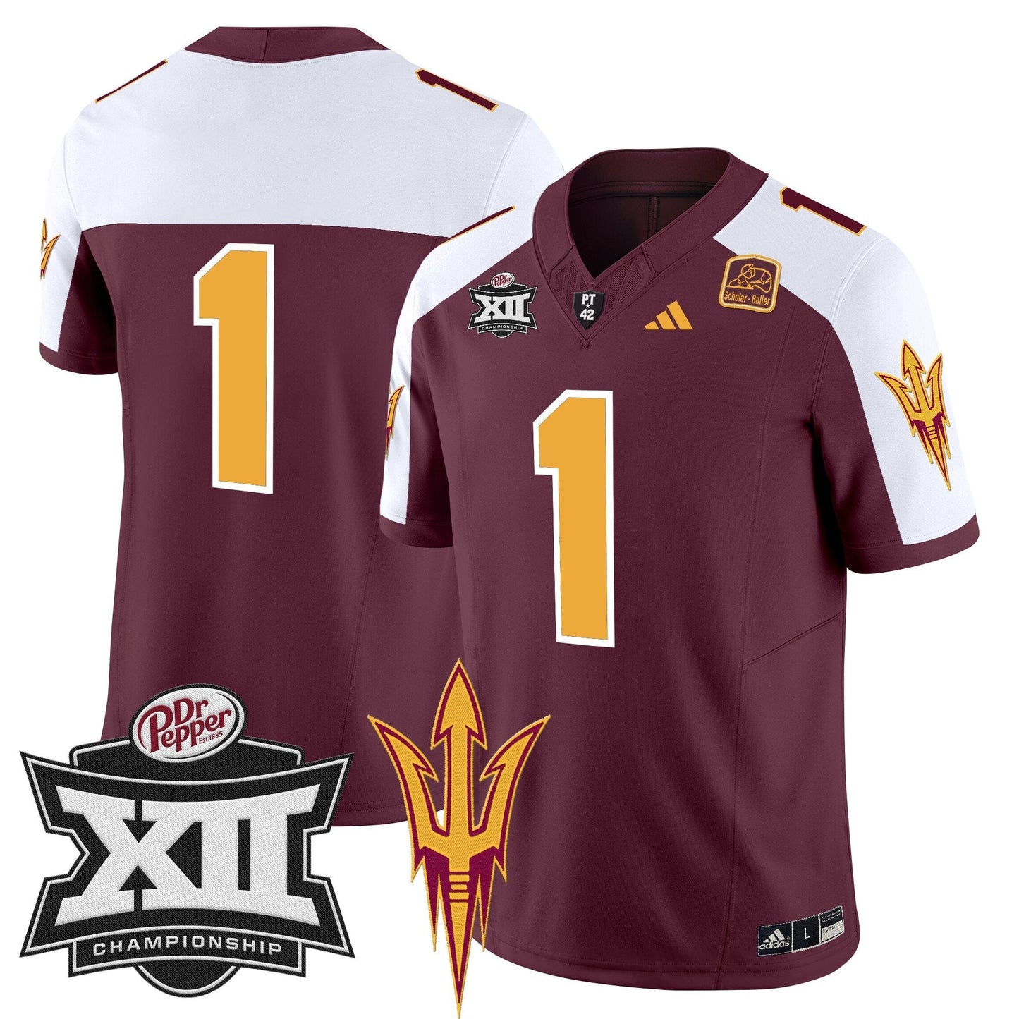 Sun Devils 2024 Big 12 Championship Patch Vapor Limited Jersey - Stitched