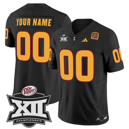 Sun Devils 2024 Big 12 Championship Patch Vapor Limited Custom Jersey - Stitched
