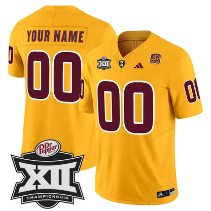 Sun Devils 2024 Big 12 Championship Patch Vapor Limited Custom Jersey - Stitched