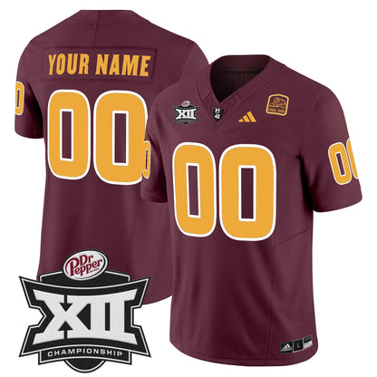 Sun Devils 2024 Big 12 Championship Patch Vapor Limited Custom Jersey - Stitched