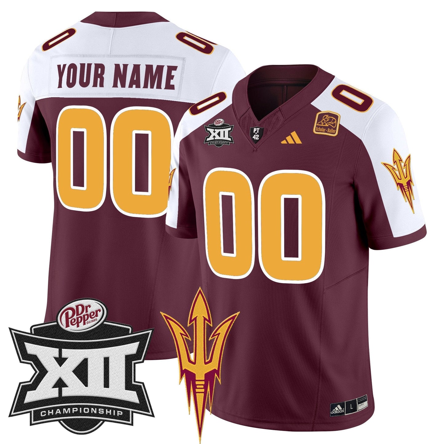 Sun Devils 2024 Big 12 Championship Patch Vapor Limited Custom Jersey - Stitched