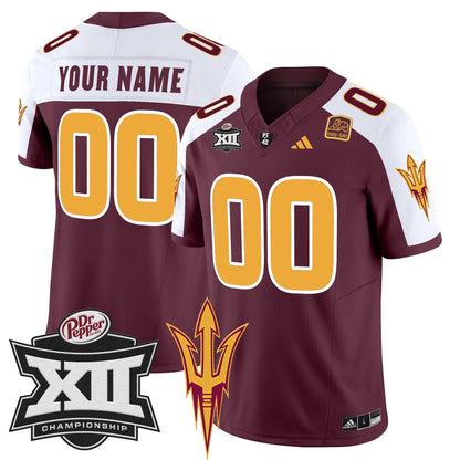 Sun Devils 2024 Big 12 Championship Patch Vapor Limited Custom Jersey - Stitched