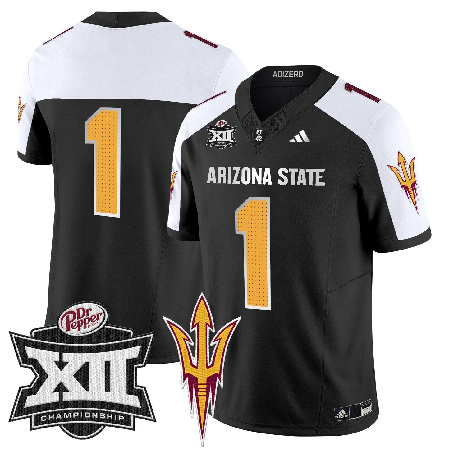 Sun Devils 2024 Big 12 Championship Patch Vapor Limited Jersey V2 - Stitched