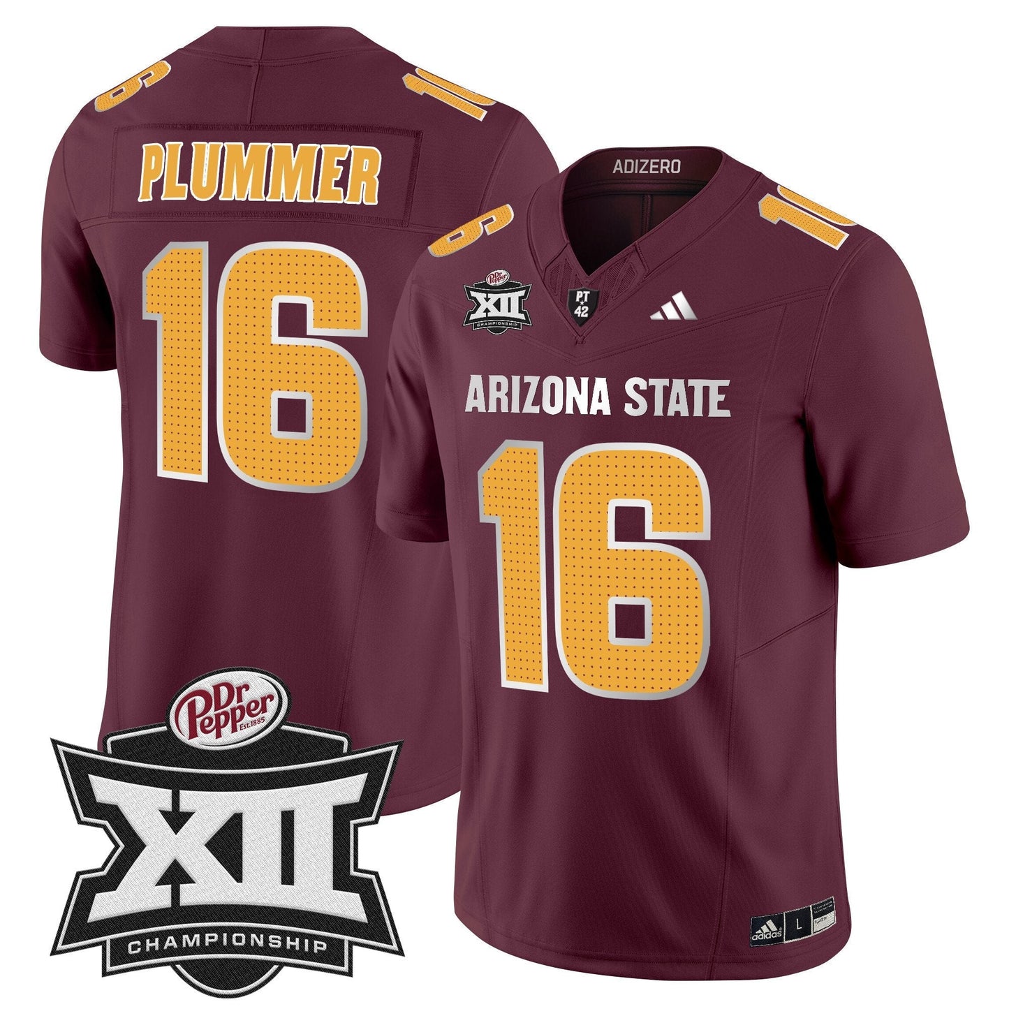 Sun Devils 2024 Big 12 Championship Patch Vapor Limited Jersey V2 - Stitched