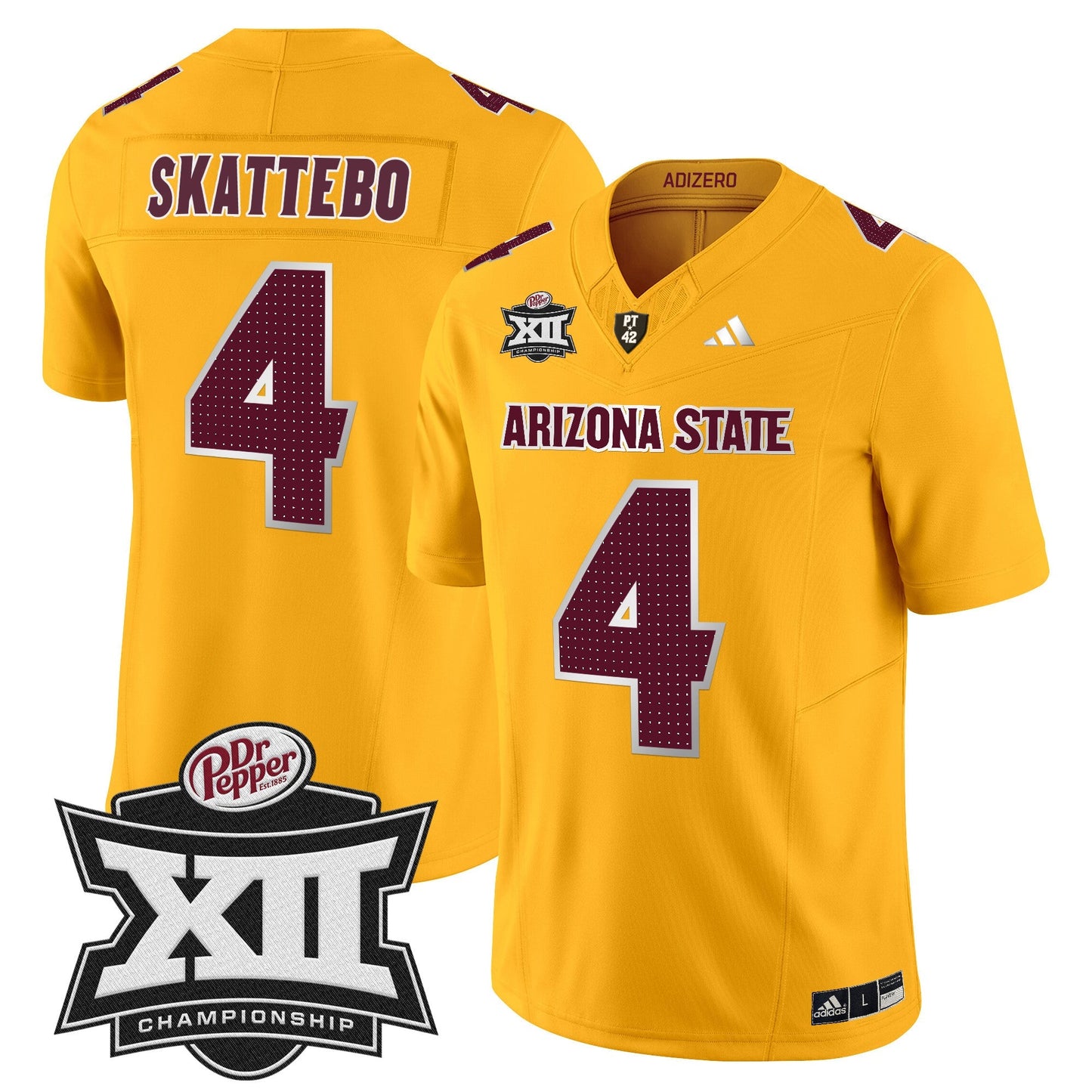 Sun Devils 2024 Big 12 Championship Patch Vapor Limited Jersey V2 - Stitched