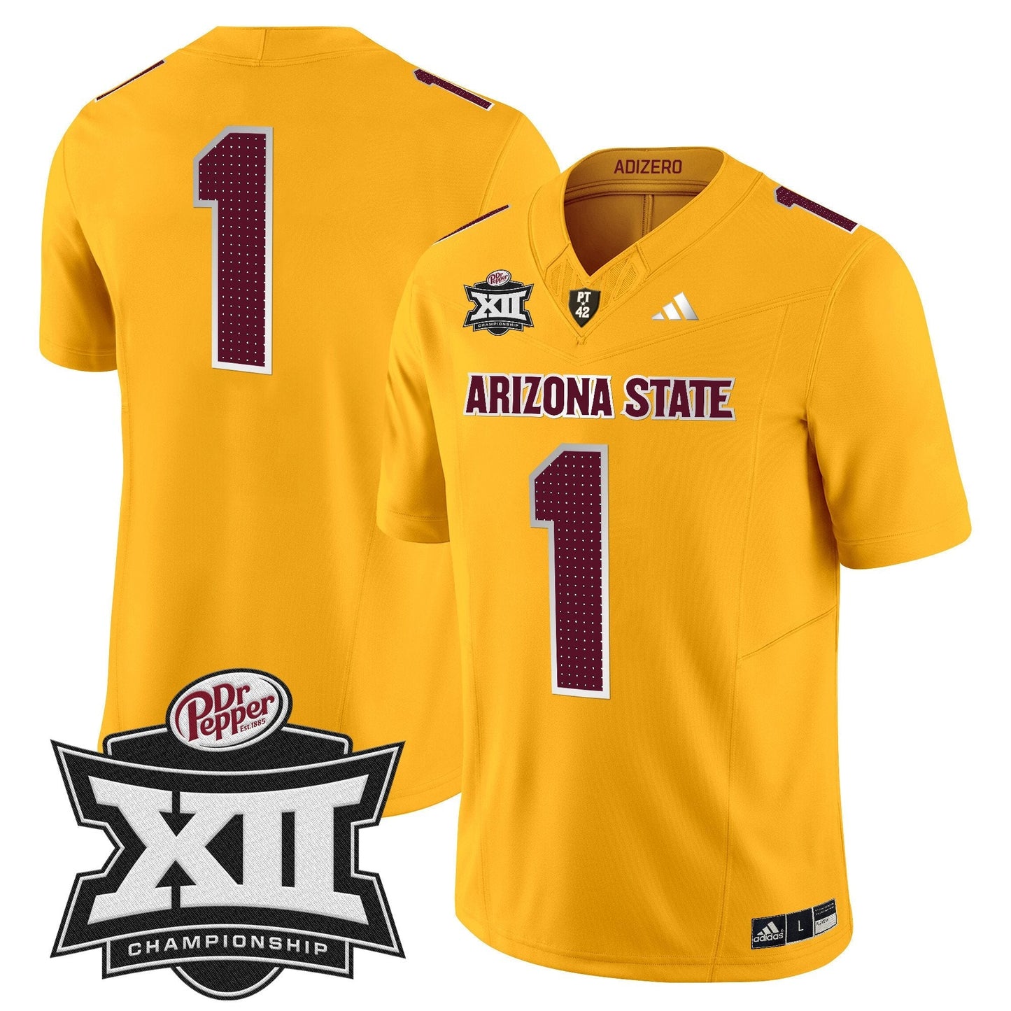 Sun Devils 2024 Big 12 Championship Patch Vapor Limited Jersey V2 - Stitched
