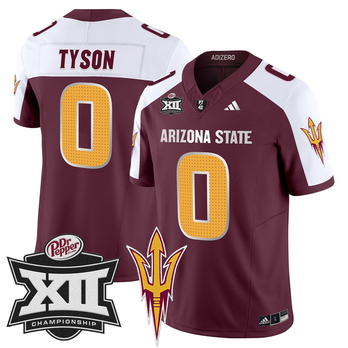 Sun Devils 2024 Big 12 Championship Patch Vapor Limited Jersey V2 - Stitched