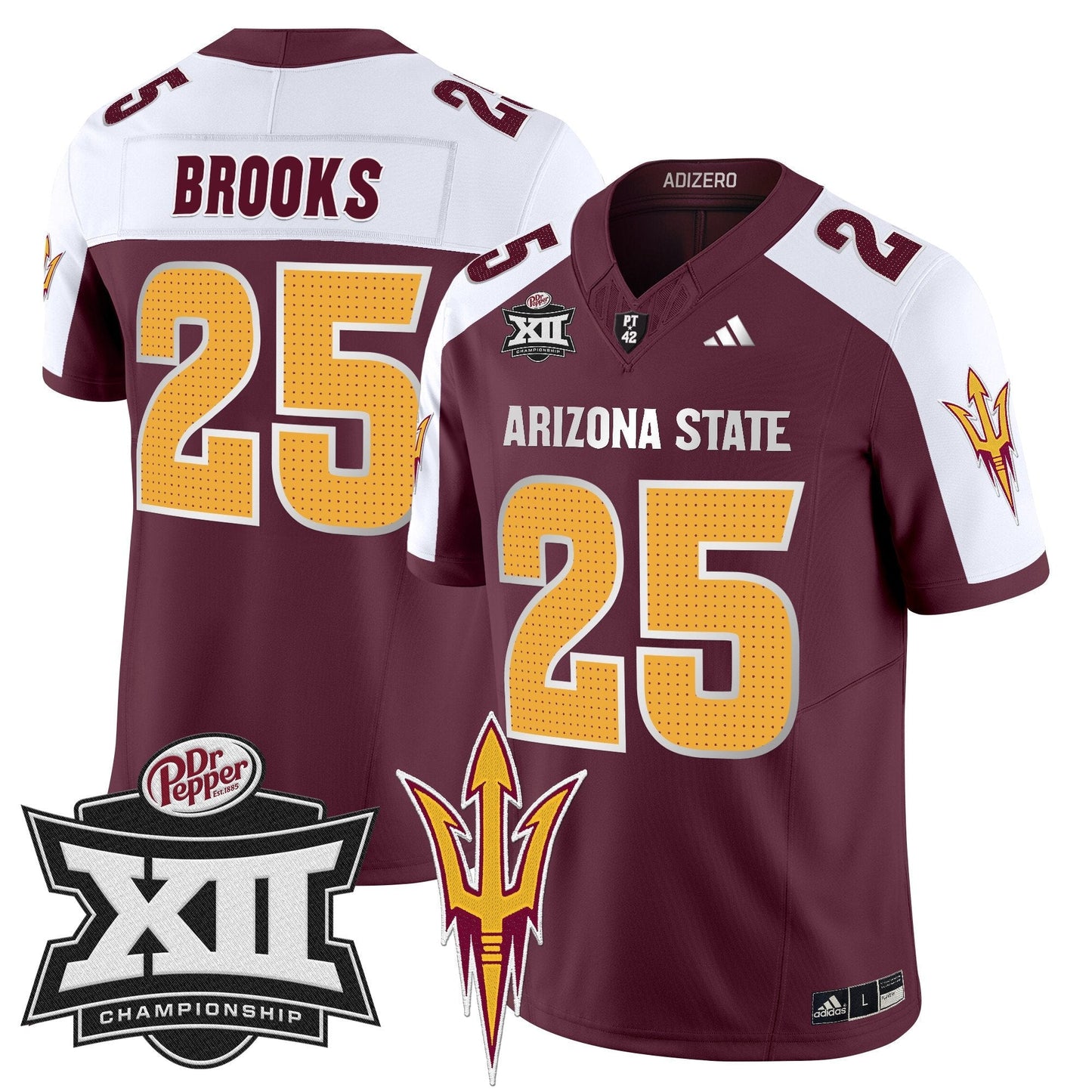 Sun Devils 2024 Big 12 Championship Patch Vapor Limited Jersey V2 - Stitched