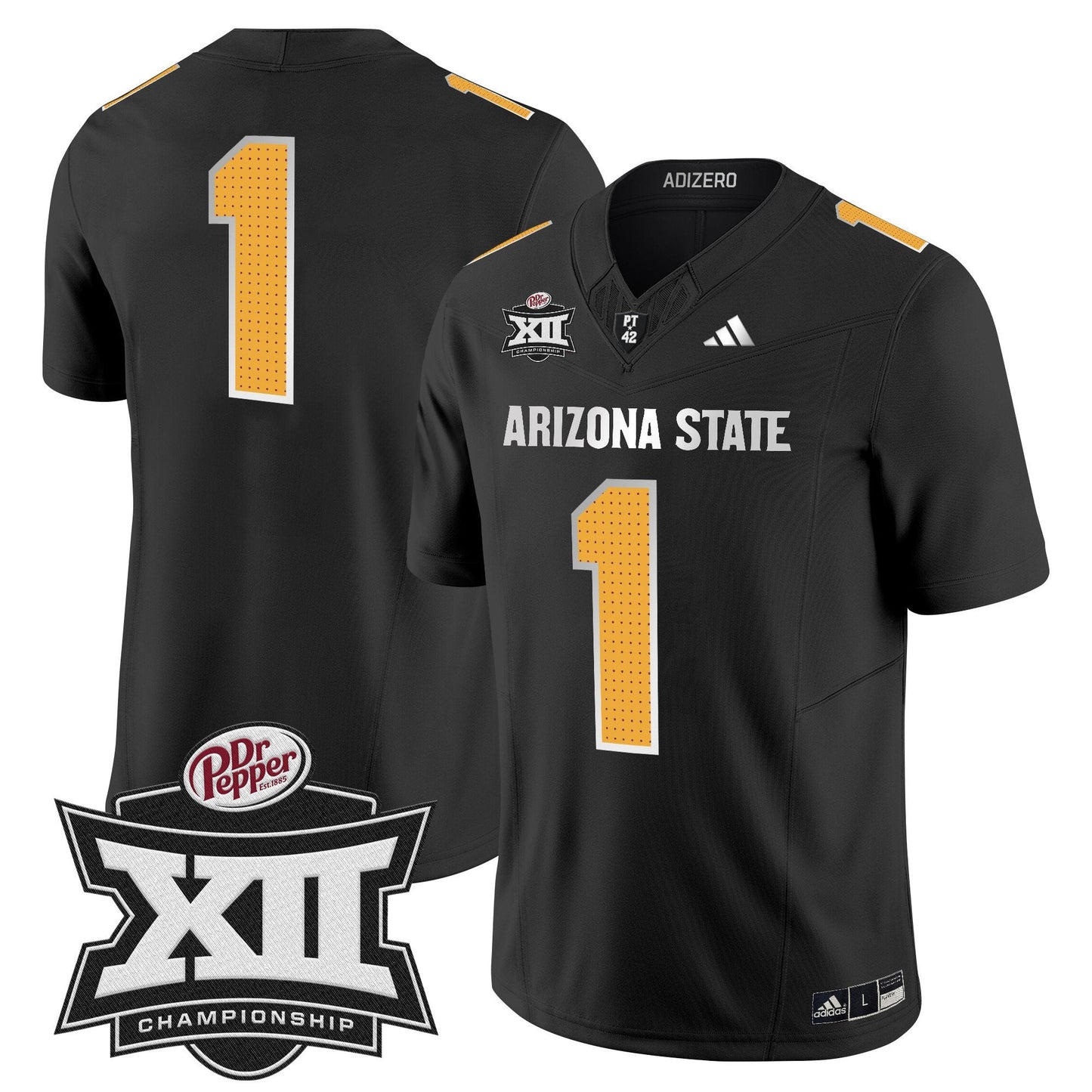 Sun Devils 2024 Big 12 Championship Patch Vapor Limited Jersey V2 - Stitched