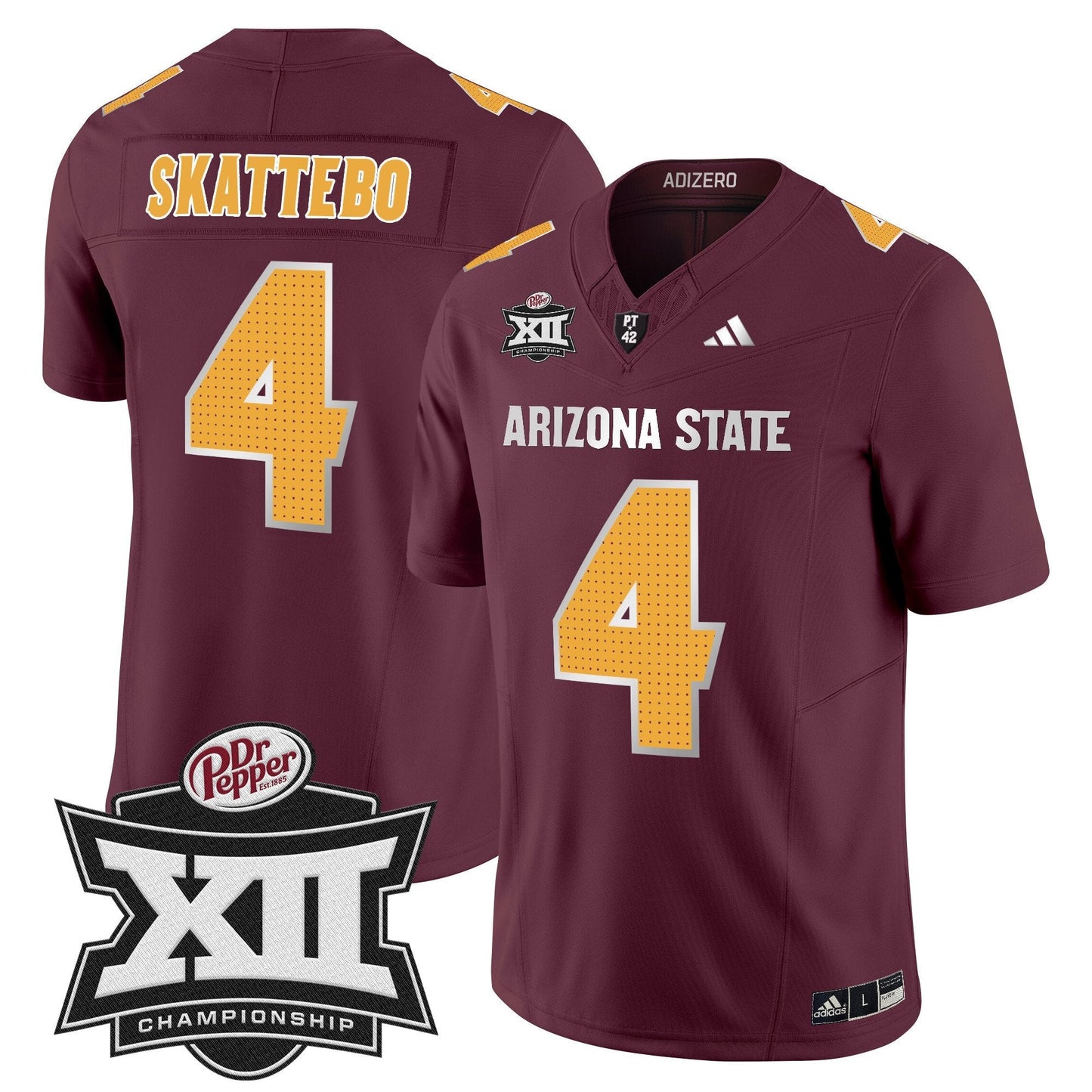 Sun Devils 2024 Big 12 Championship Patch Vapor Limited Jersey V2 - Stitched