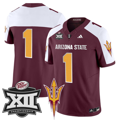 Sun Devils 2024 Big 12 Championship Patch Vapor Limited Jersey V2 - Stitched
