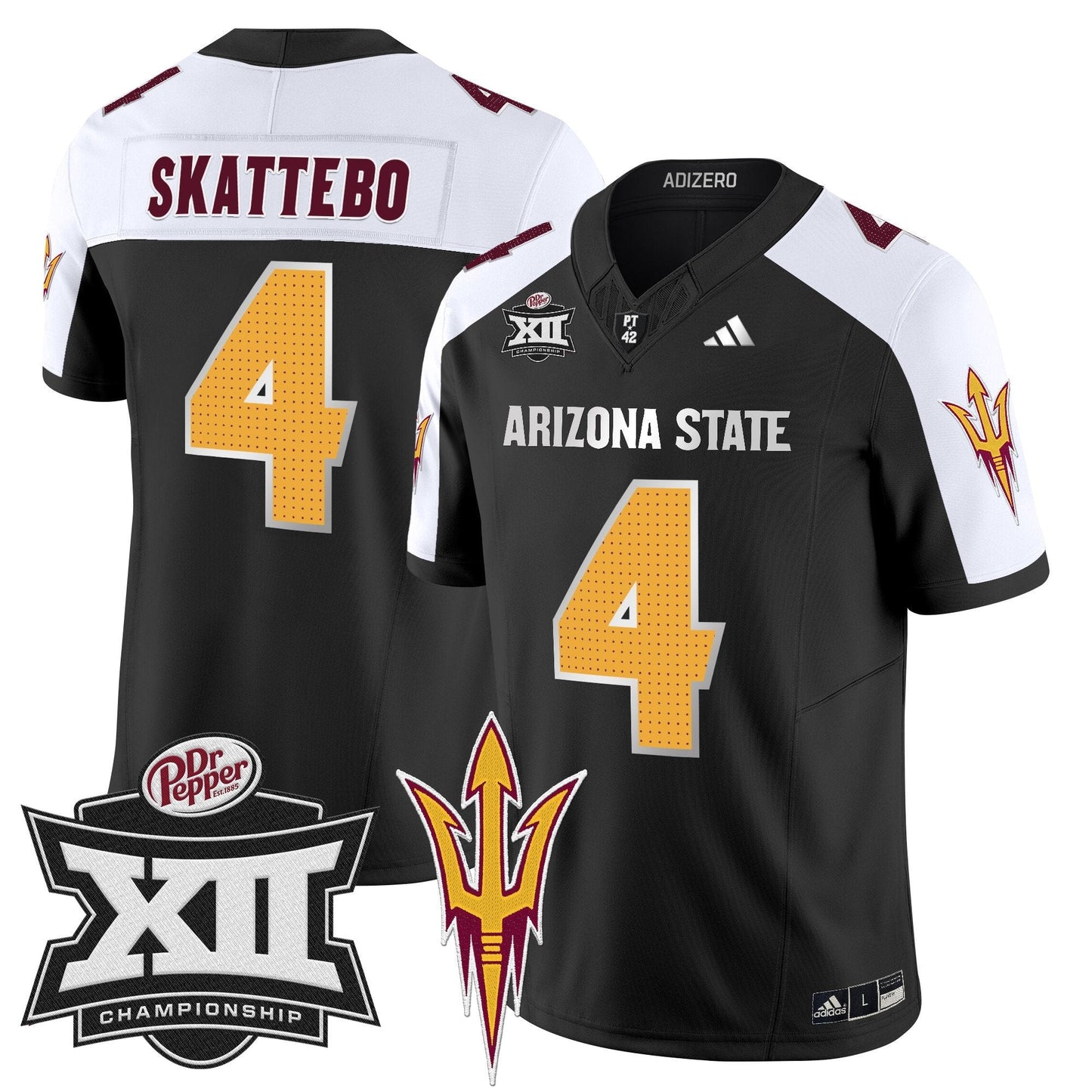 Sun Devils 2024 Big 12 Championship Patch Vapor Limited Jersey V2 - Stitched
