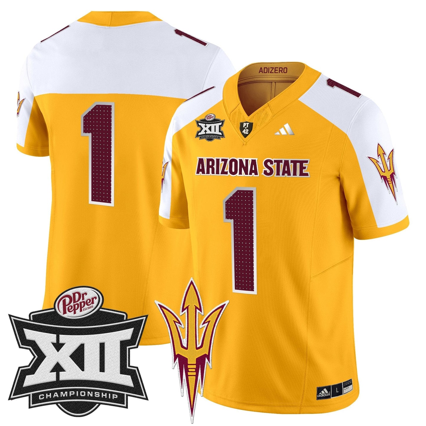Sun Devils 2024 Big 12 Championship Patch Vapor Limited Jersey V2 - Stitched