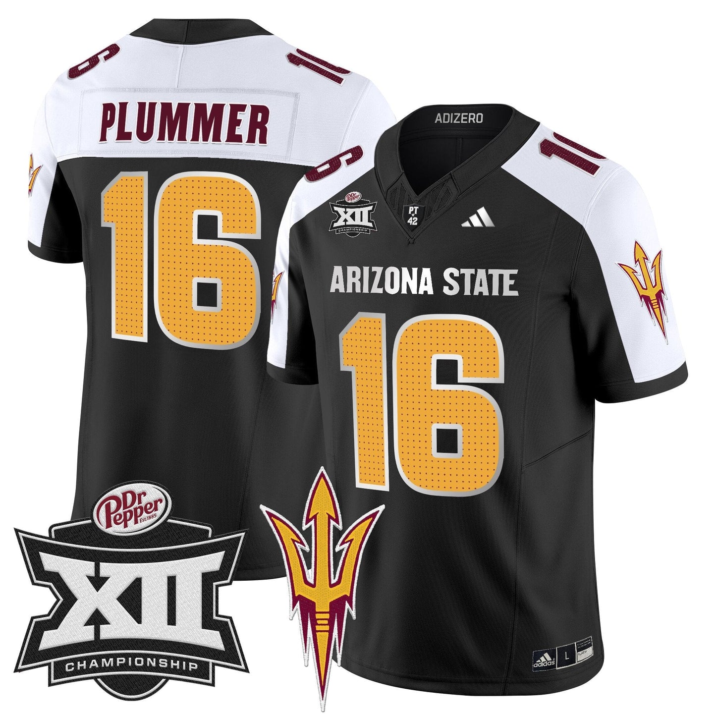 Sun Devils 2024 Big 12 Championship Patch Vapor Limited Jersey V2 - Stitched