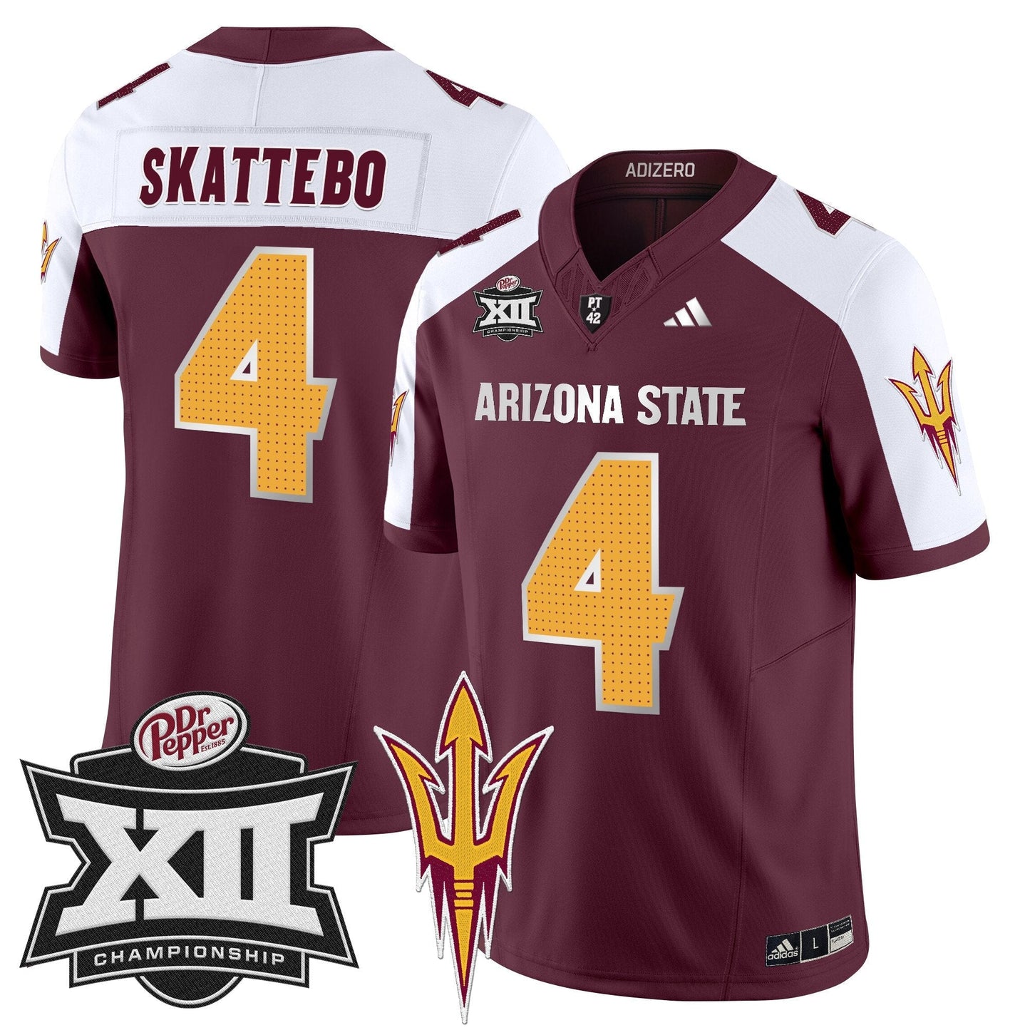 Sun Devils 2024 Big 12 Championship Patch Vapor Limited Jersey V2 - Stitched