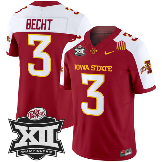 Iowa State 2024 Big 12 Championship Patch Vapor Limited Jersey - Stitched