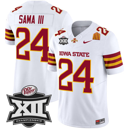 Iowa State 2024 Big 12 Championship Patch Vapor Limited Jersey - All Stitched
