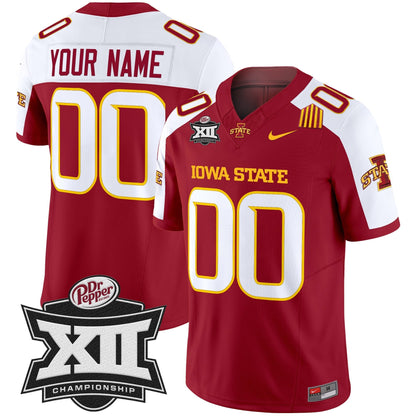 Iowa State 2024 Big 12 Championship Patch Vapor Limited Custom Jersey - All Stitched