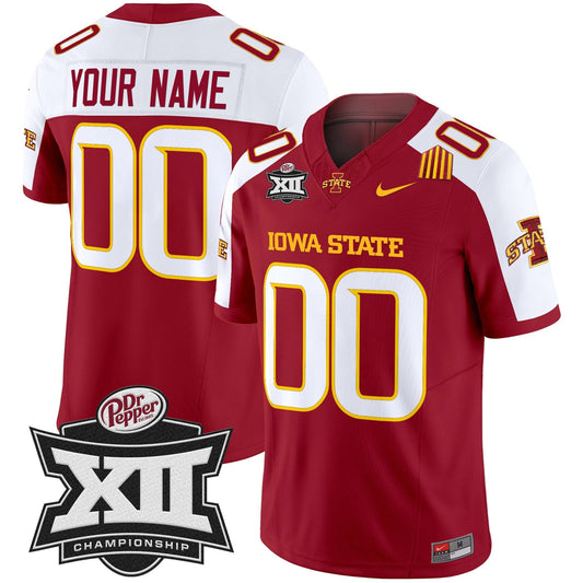 Iowa State 2024 Big 12 Championship Patch Vapor Limited Custom Jersey - Stitched