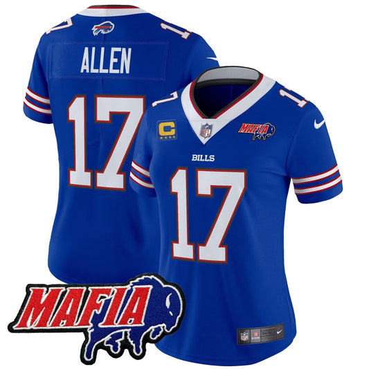 Women's BUF 2024 Bills Mafia Patch Vapor Limited Jersey - All Stitched