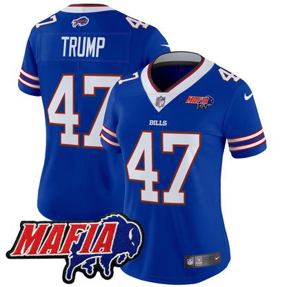 Women's BUF 2024 Bills Mafia Patch Vapor Limited Jersey - All Stitched