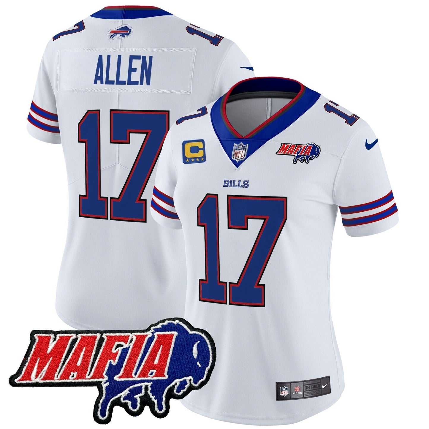 Women's BUF 2024 Bills Mafia Patch Vapor Limited Jersey - All Stitched
