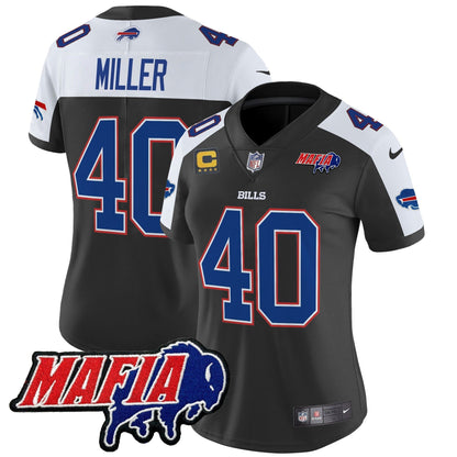 Women's BUF 2024 Bills Mafia Patch Vapor Limited Jersey - All Stitched