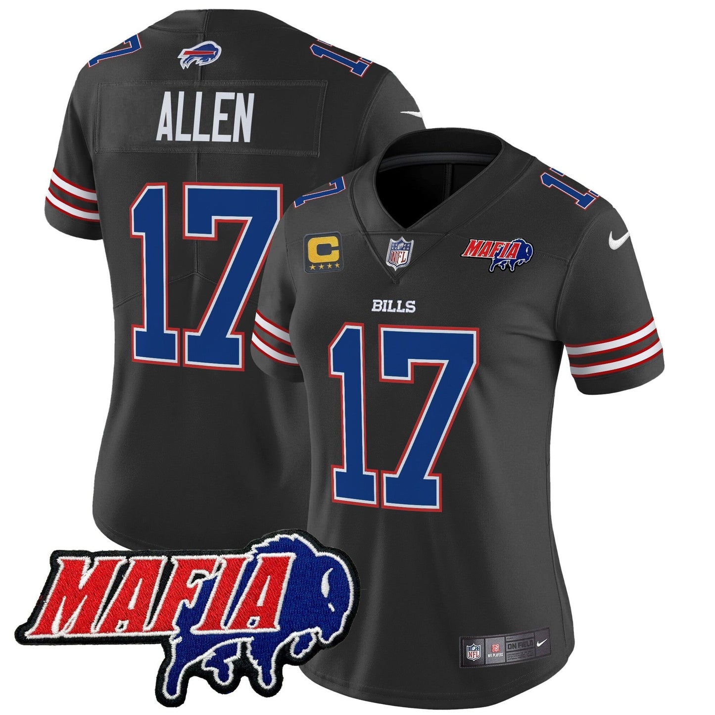 Women's BUF 2024 Bills Mafia Patch Vapor Limited Jersey - All Stitched