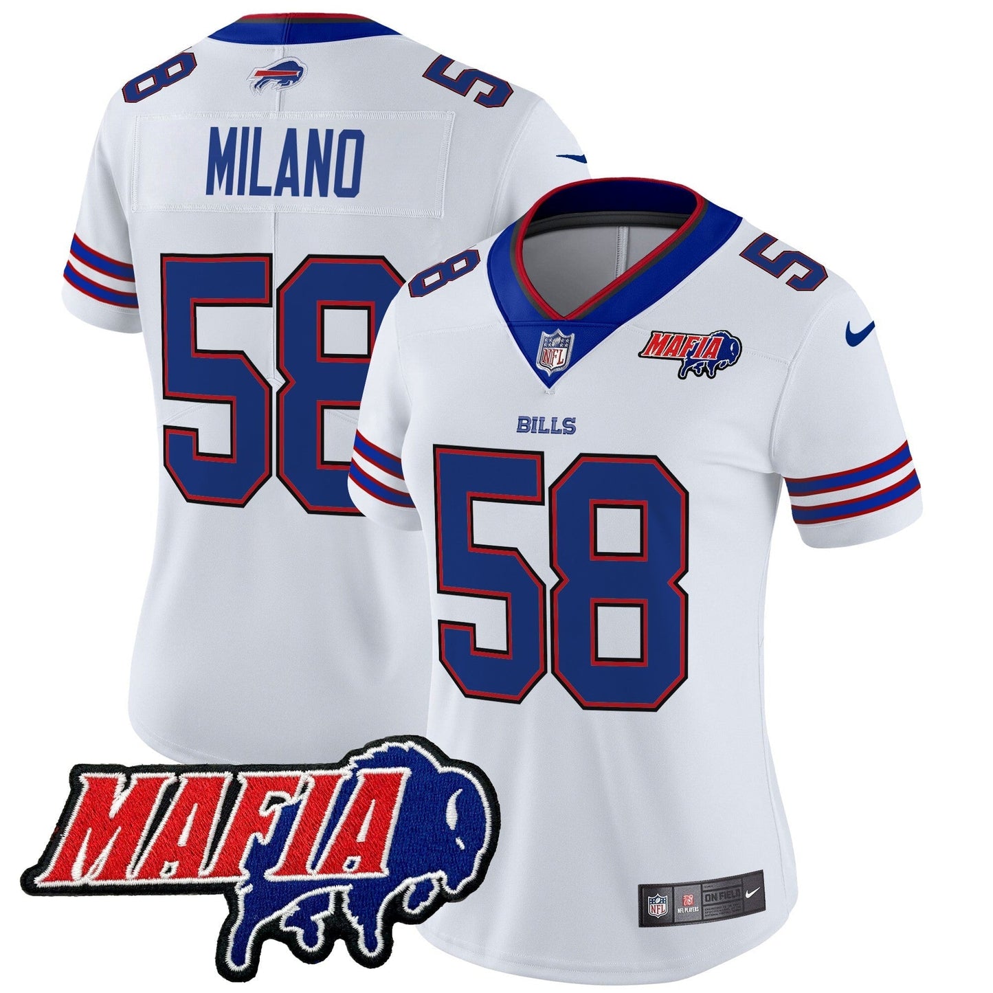 Women's BUF 2024 Bills Mafia Patch Vapor Limited Jersey - All Stitched
