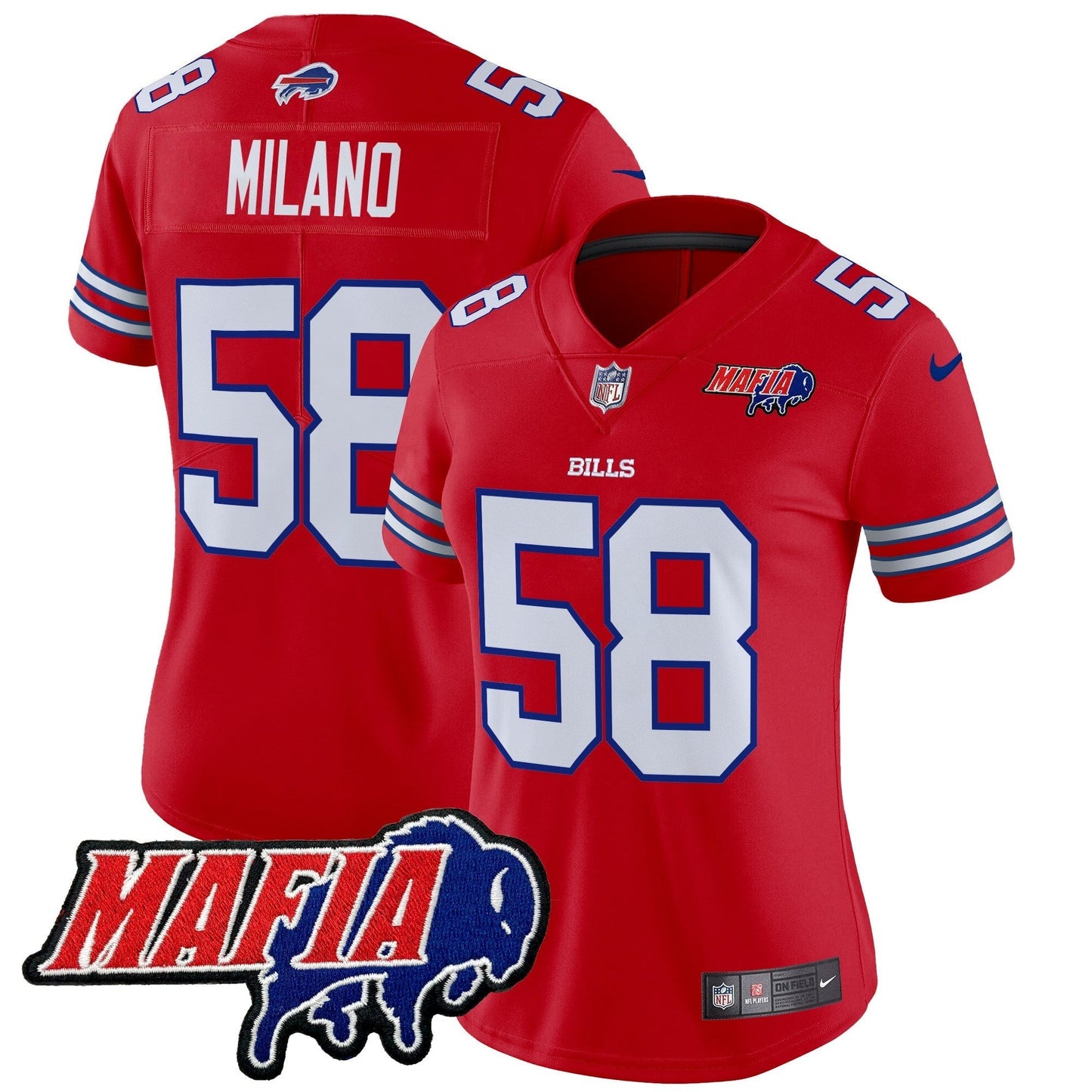 Women's BUF 2024 Bills Mafia Patch Vapor Limited Jersey - All Stitched