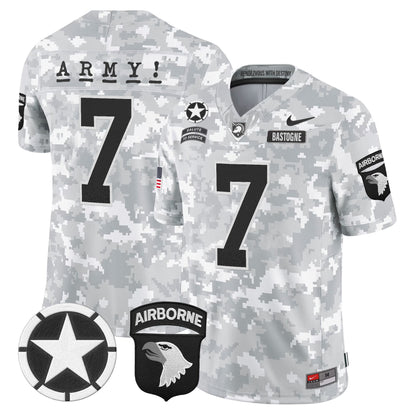 Army Black Knights 101st Airborne Division Patch 2024 Salute to Service Vapor Limited Jersey - All Stitched