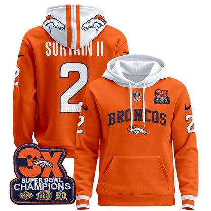 DEN 2025 3x - Times Champions Patch Pullover Hoodie - All Stitched