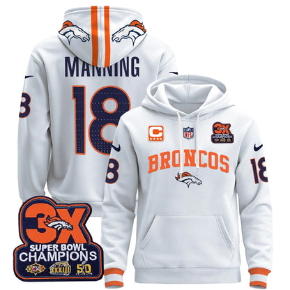 DEN 2025 3x - Times Champions Patch Pullover Hoodie - All Stitched