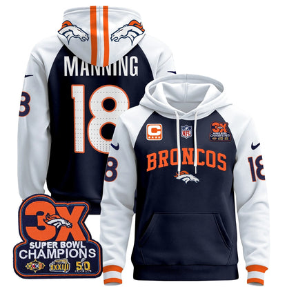 DEN 2025 3x - Times Champions Patch Pullover Hoodie - All Stitched