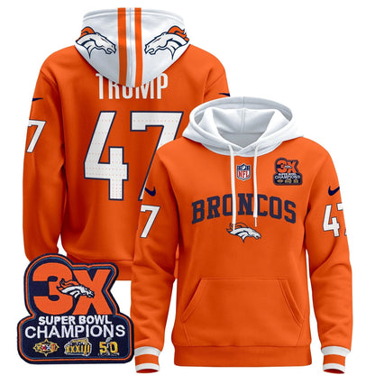 DEN 2025 3x - Times Champions Patch Pullover Hoodie - All Stitched