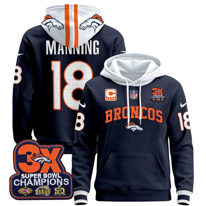 DEN 2025 3x - Times Champions Patch Pullover Hoodie - All Stitched