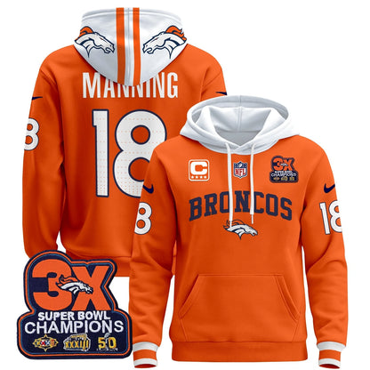 DEN 2025 3x - Times Champions Patch Pullover Hoodie - All Stitched