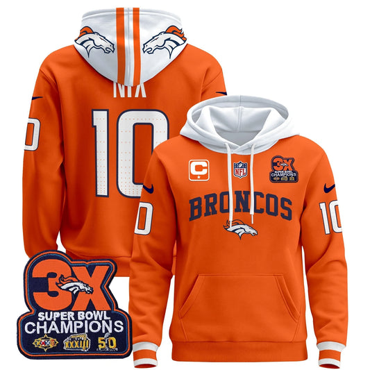 DEN 2025 3x - Times Champions Patch Pullover Hoodie - Stitched