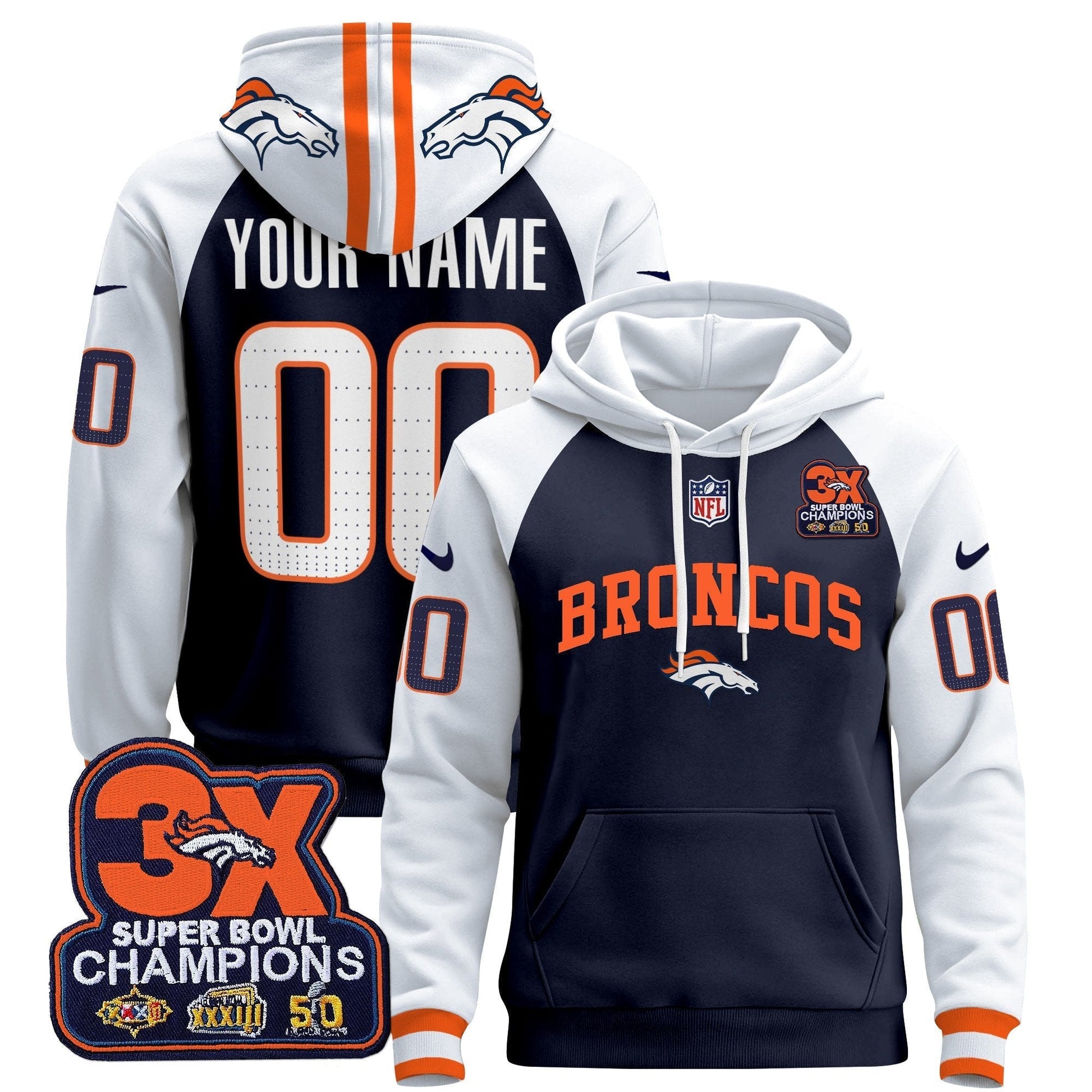 Denver Broncos 2025 Custom Pullover Hoodie V2