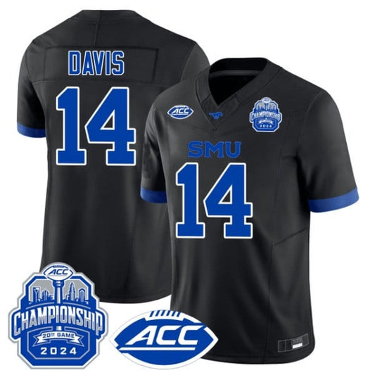 Men’s SMU Mustangs ACC Championship Patch Vapor Limited Jersey - Stitched