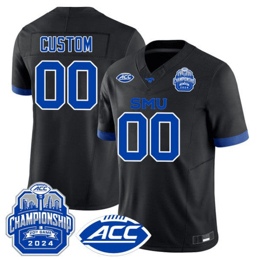 SMU Mustangs ACC Championship Patch Vapor Limited Custom Jersey - Stitched